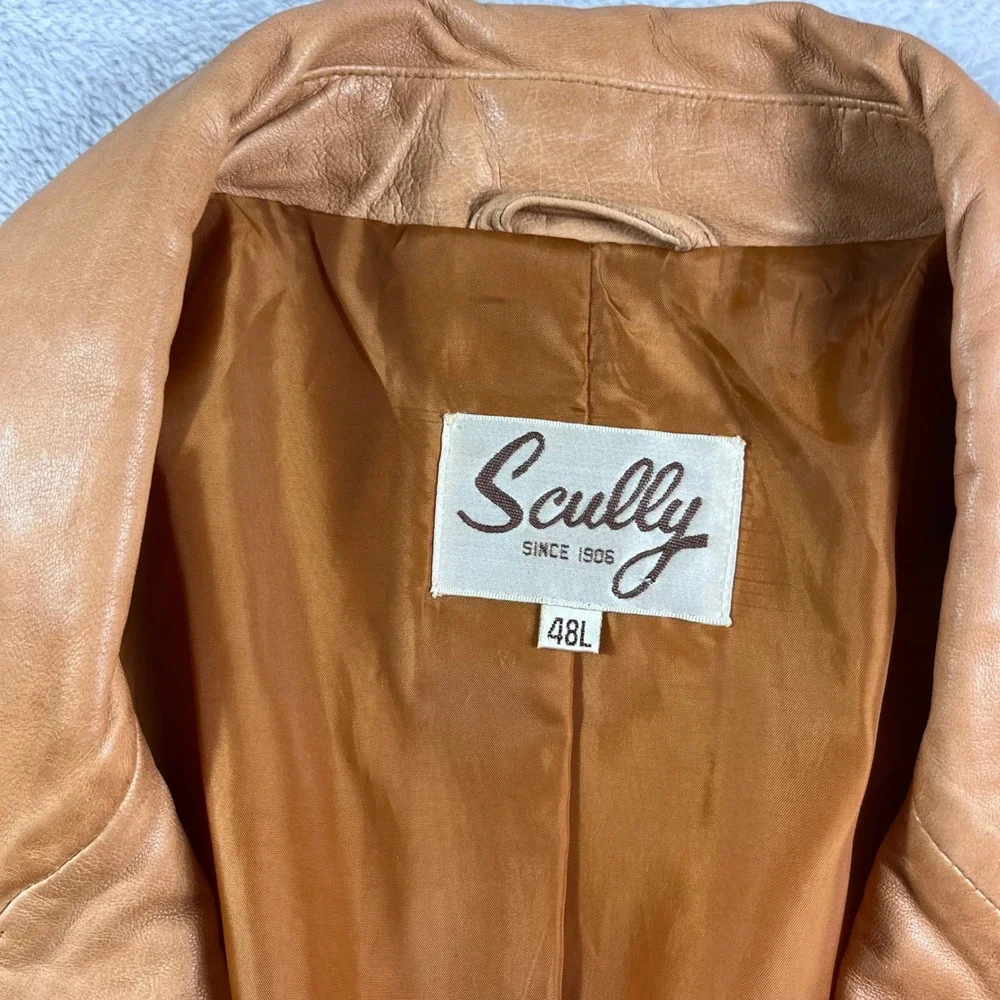Scully Mens‎ Tan Genuine Leather Western Yoke Blazer Sport Coat Jacket 48L
